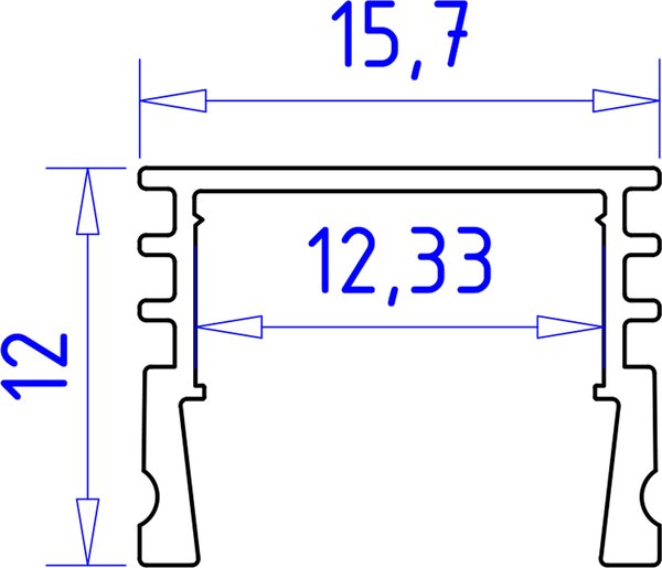 Профиль для светодиодной ленты Ambrella GP1750BK накладной
