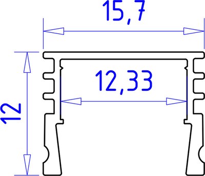 Профиль для светодиодной ленты Ambrella GP1750WH накладной