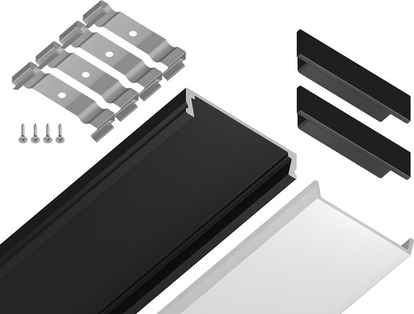 Профиль для светодиодной ленты Ambrella GP1800BK накладной