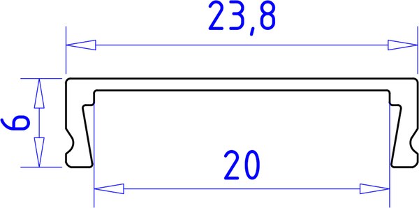 Профиль для светодиодной ленты Ambrella GP1800BK накладной