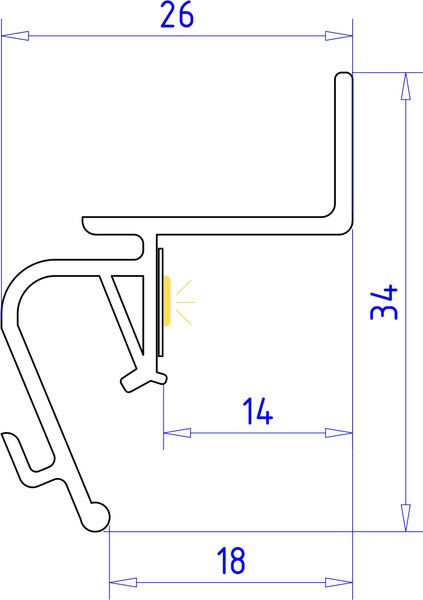 Профиль для светодиодной ленты Ambrella GP4100BK Алюминиевый