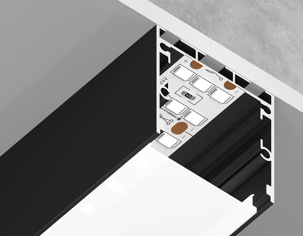 Профиль для светодиодной ленты Ambrella Profile System GP2550BK Алюминиевый