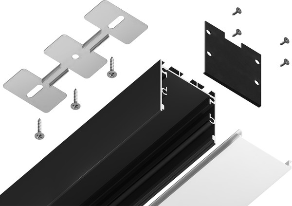 Профиль для светодиодной ленты Ambrella Profile System GP2550BK Алюминиевый
