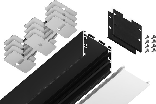 Профиль для светодиодной ленты Ambrella Profile System GP2550BK Алюминиевый