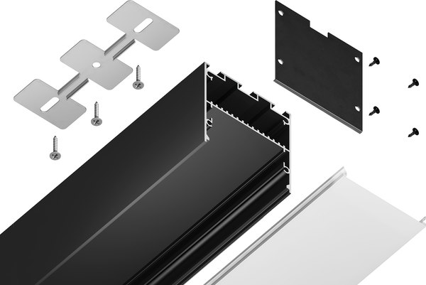 Профиль для светодиодной ленты Ambrella Profile System GP3100BK Алюминиевый