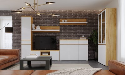 Тумба Памир Гретта 3С3Я (крафт золотой/белый)