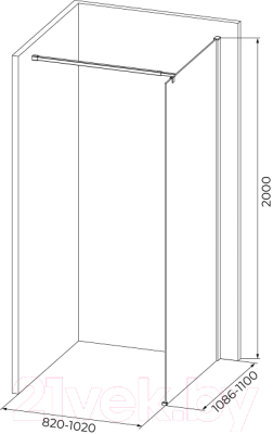 Душевая стенка IVA 110x200 / WIB110C