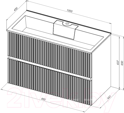 Тумба под умывальник Aquanet Джейн 100 / 313288