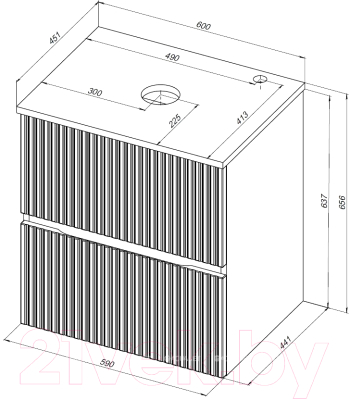 Тумба под умывальник Aquanet Джейн 60 / 313284