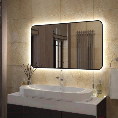 Зеркало Teymi Solli Black Soft Line 120x70 / T20230S (подсветка, сенсор на взмах)