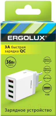 Адаптер питания сетевой Ergolux ELX-РA02QC-C01 - фото