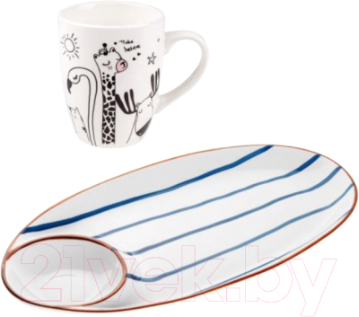 Кружка с блюдцем Perfecto Linea Marine + Funny Animals 17-103300/1 - фото