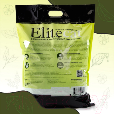 Наполнитель для туалета EliteCat Tofu Green Tea растительный 6010/EC