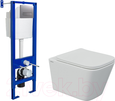 Унитаз подвесной с инсталляцией Berges Атом Line / 043347 - фото