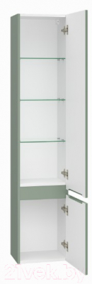 Шкаф-пенал для ванной Brevita Victory 35 / VIC-05035-080R (зеленый матовый)