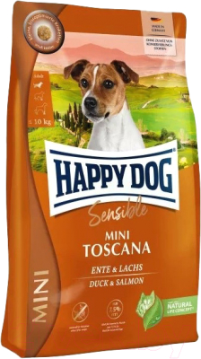 Сухой корм для собак Happy Dog Mini Toscana. Утка и лосось / 61300 - фото