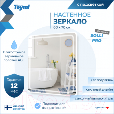 Зеркало Teymi Solli Pro 60x70 / T20253