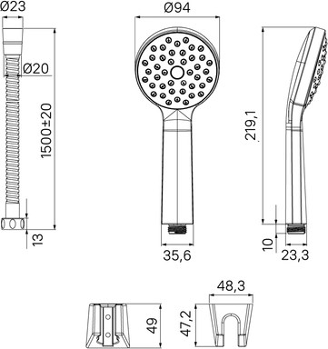 Душевой гарнитур IDDIS Buena BUE1FB0i16