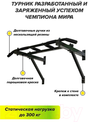 Турник Absolute Champion Треххватный к стене Maх