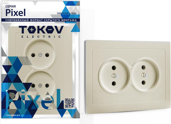 Розетка Tokov Electric Pixel TKE-PX-R2F-C02