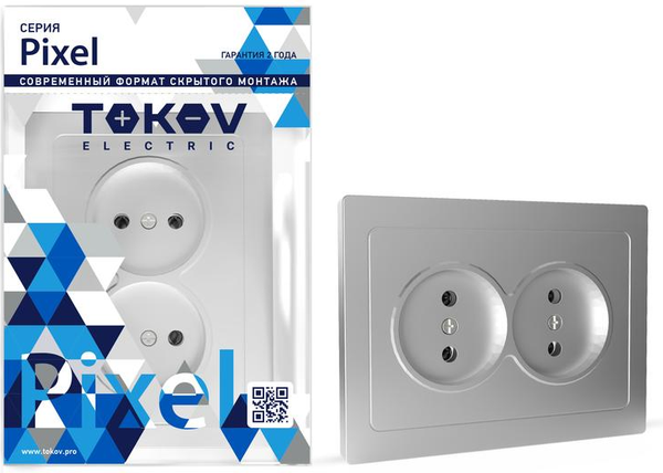Розетка Tokov Electric Pixel TKE-PX-R2F-C03