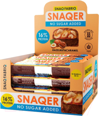 Набор протеиновых батончиков Snaq Fabriq Snaqer Фундук и карамель - фото