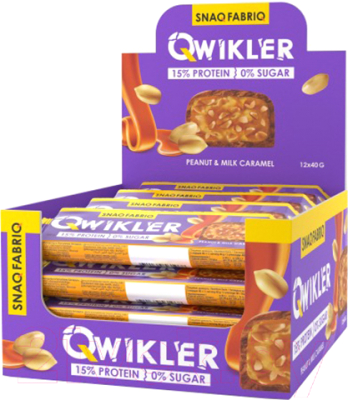 Набор протеиновых батончиков Snaq Fabriq Qwikler Мягкий грильяж с арахисом - фото