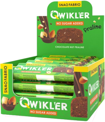 Набор протеиновых батончиков Snaq Fabriq Qwikler Шоколадно-ореховое пралине - фото
