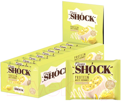 Набор протеинового печенья FitnesShock Shocks! Брауни Лимон-мак - фото