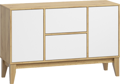 Тумба Мебельград Берн (дуб натуральный светлый/белый аляска) - фото