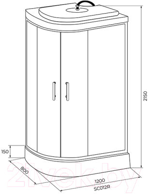 Душевая кабина IVA 120x80x215 / SC012CTR