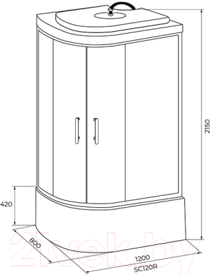Душевая кабина IVA 120x80x215 / SC120CMR