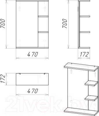 Зеркало Grossman Поло 47 / 204701-1