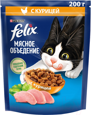 Сухой корм для кошек Felix Мясное объедение курица - фото