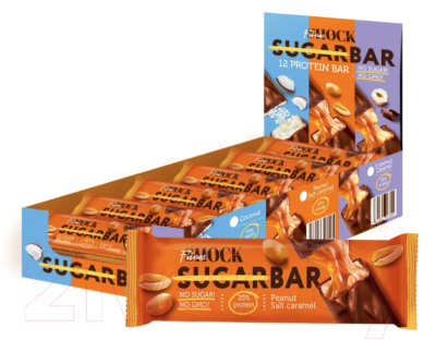 Набор протеиновых батончиков FitnesShock Соленая карамель-арахис - фото