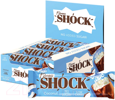 Набор протеиновых батончиков FitnesShock Кокос - фото
