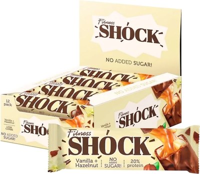 Набор протеиновых батончиков FitnesShock Хрустящий фундук - фото