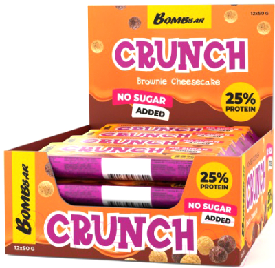 Набор протеиновых батончиков Bombbar Кранч Брауни Чизкейк - фото