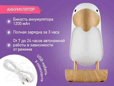 Ночник ROXY-KIDS Тукан / RTCN-001-W