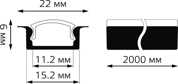 Профиль для светодиодной ленты Gauss Basic BT414