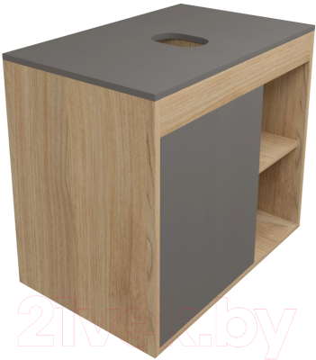 Тумба под умывальник Teymi Nura 70 / T60530 (дуб эврика/графит матовый) - фото