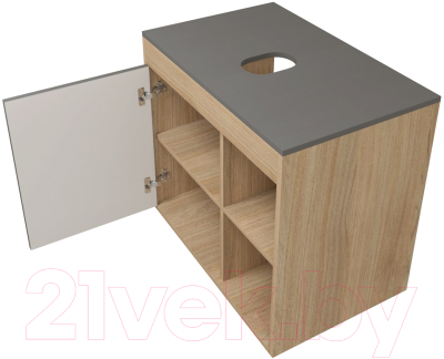 Тумба под умывальник Teymi Nura 70 / T60530 (дуб эврика/графит матовый)