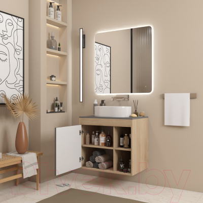 Тумба под умывальник Teymi Nura 70 / T60530 (дуб эврика/графит матовый)