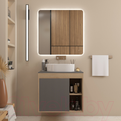 Тумба под умывальник Teymi Nura 70 / T60530 (дуб эврика/графит матовый)