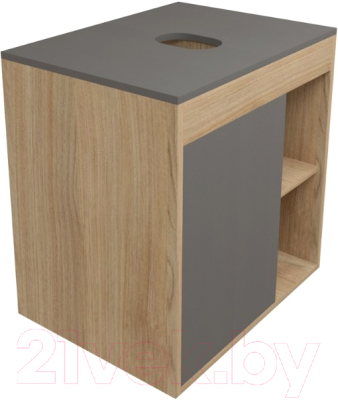Тумба под умывальник Teymi Nura 60 / T60529 (дуб эврика/графит матовый) - фото