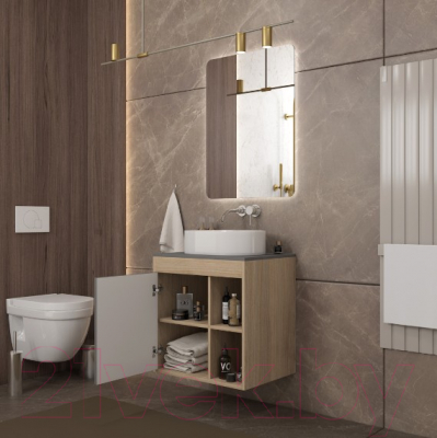 Тумба под умывальник Teymi Nura 60 / T60529 (дуб эврика/графит матовый)