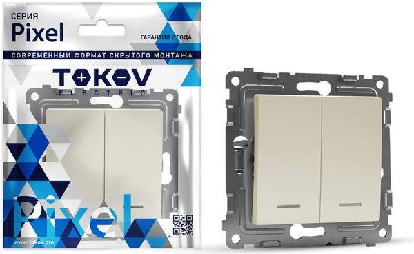 Выключатель Tokov Electric Pixel TKE-PX-V2I-C02