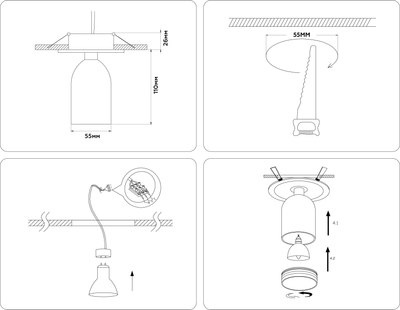 Спот Ambrella TA1273 SBK/FR