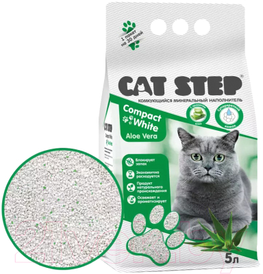 Наполнитель для туалета Cat Step Compact White Aloe Vera / 20313028