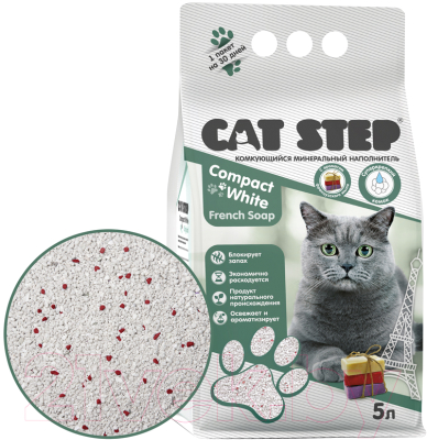 Наполнитель для туалета Cat Step Compact White French Soap / 20313036